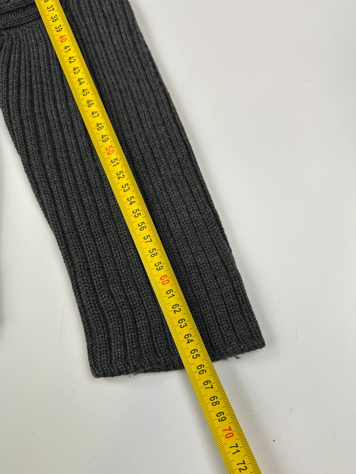 Prada Sport FW2004 Grey Ribbed Wool Knit Sweater