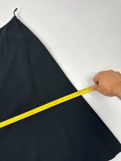 Prada Milano SS2000 Black Wool Mid Length Skirt
