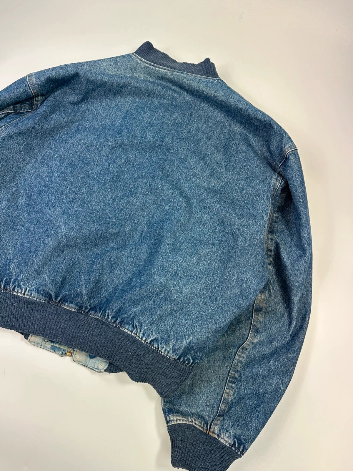 Kenzo Jeans Early 90’s Reversible Denim & Waves Pattern Bomber Jacket