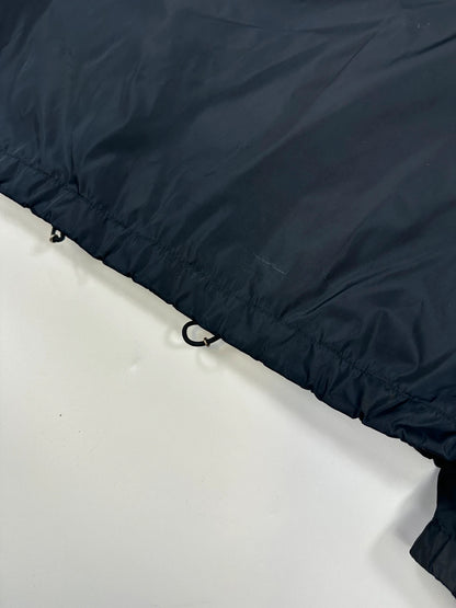 Prada Milano SS2013 Navy Blue Nylon WindBreaker Hooded Jacket Triangle Leather Elbow Patch