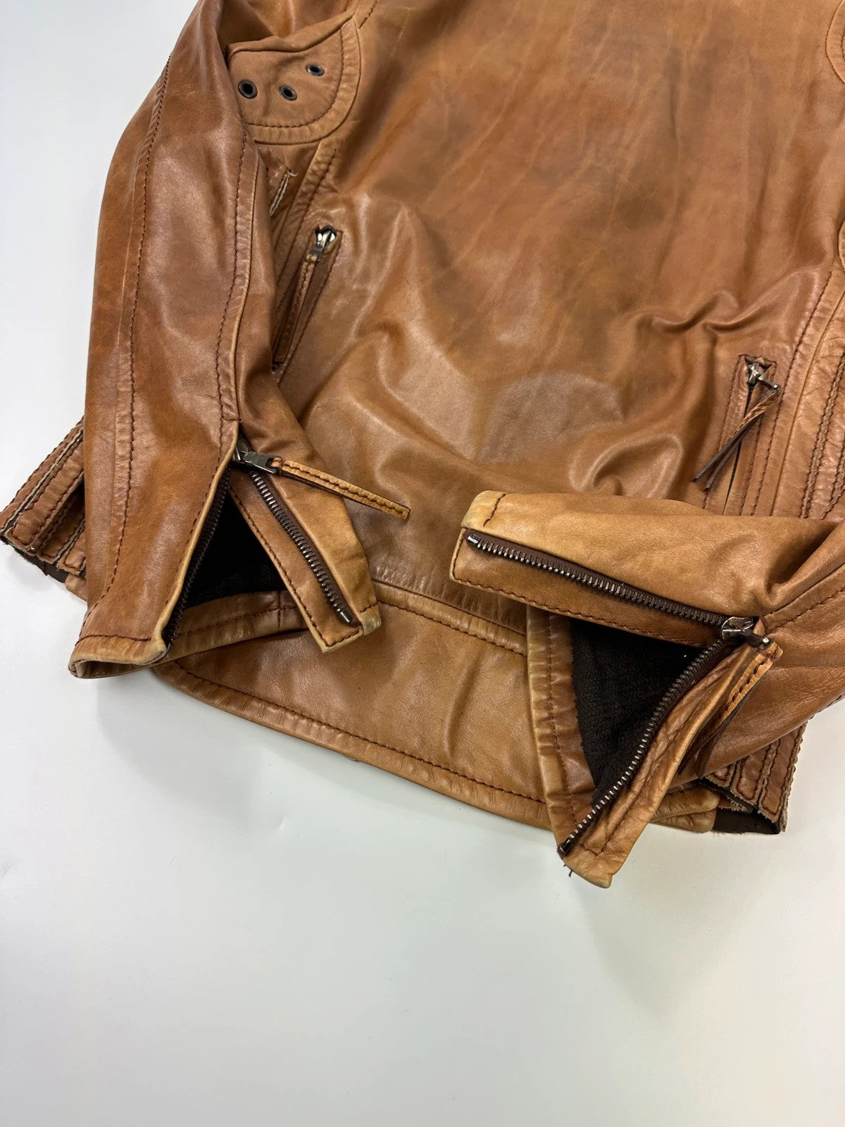 Prada Sport 00’s Sample Brown Leather Jacket CowBoy