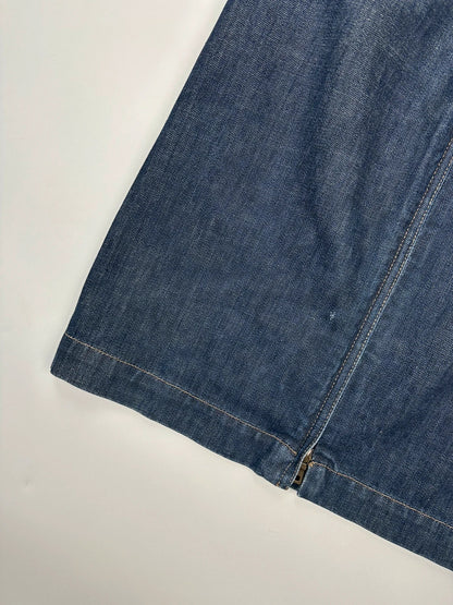Prada Sport SS02 Indigo Denim Long Zip Skirt