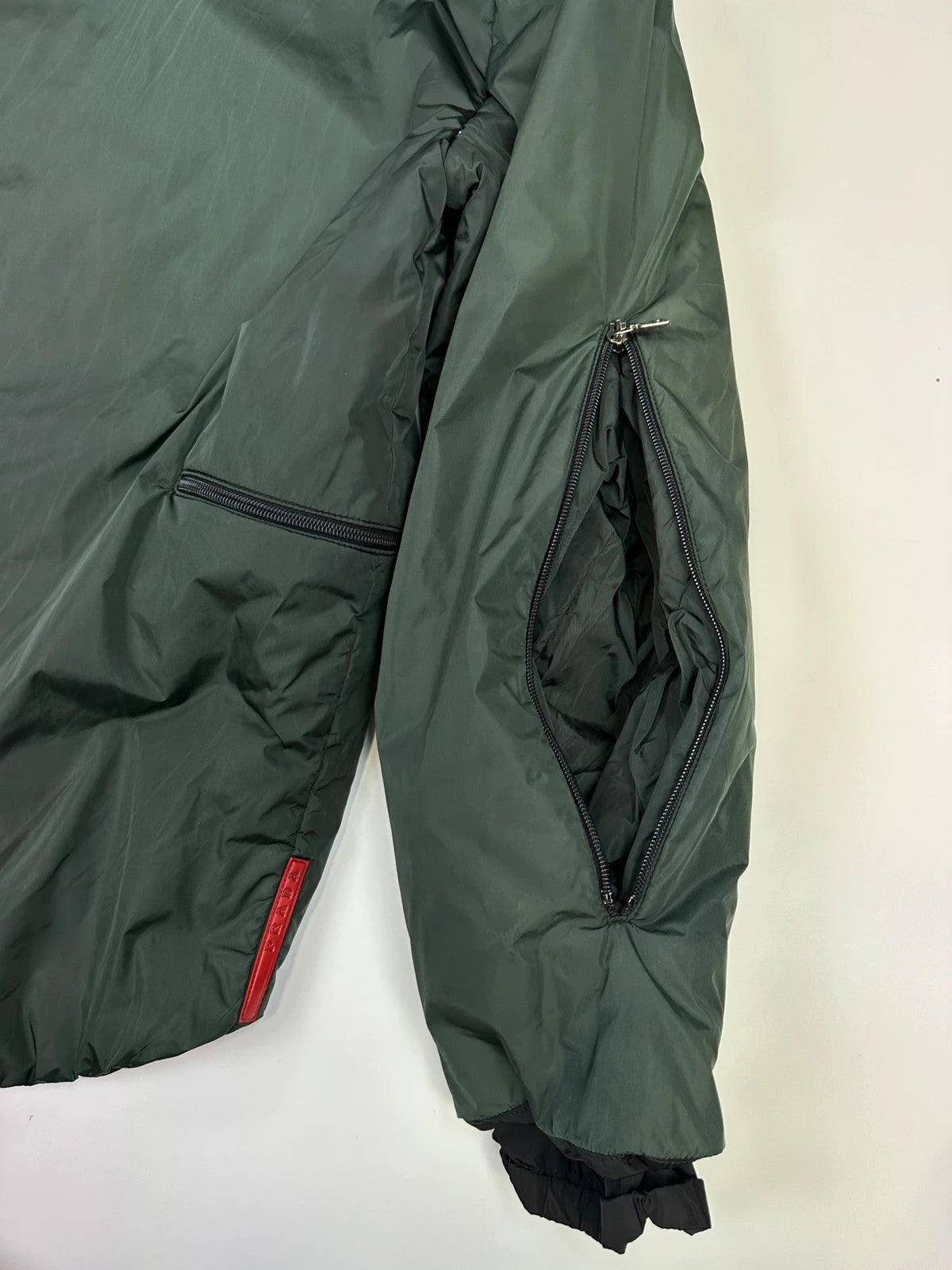 Prada Sport FW1999 Green 2In1 Technical Padded Hooded Jacket/Bag