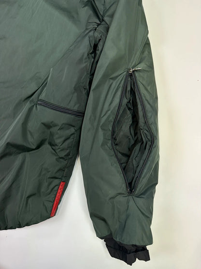 Prada Sport FW1999 Green 2In1 Technical Padded Hooded Jacket/Bag
