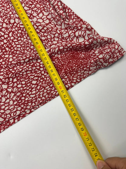 Prada Milano SS2000 Red & White Bubble Print Silk Tee