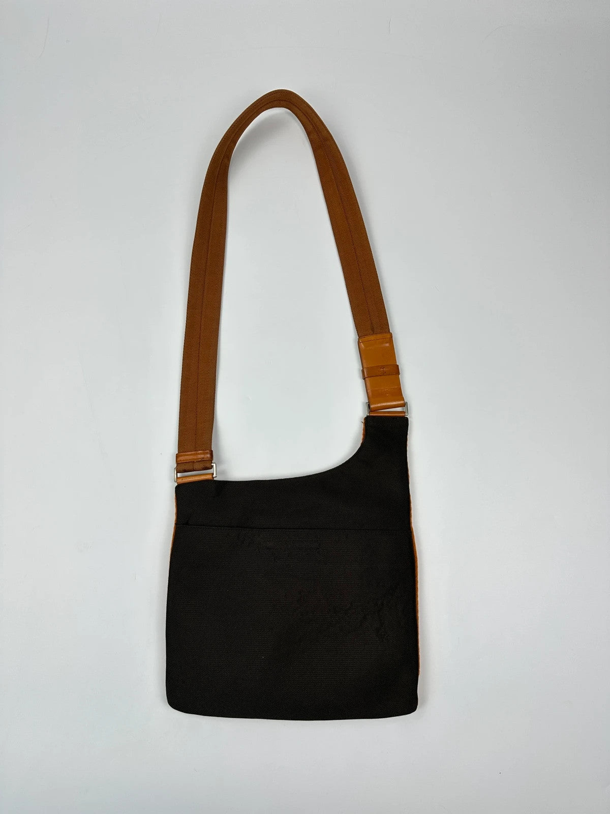 Prada Milano FW1999 Fur & Wool Sling Bag Crossbody Orange Flat