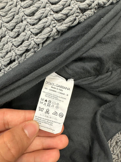 Dolce & Gabbana 00’s Net Double Layer Grey & Black Mesh Cotton Knit Sweater