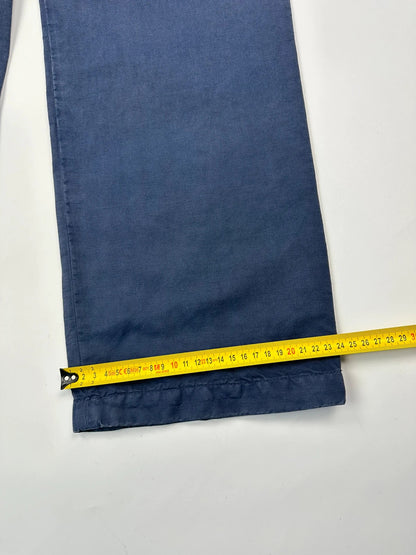 Prada Sport FW2002 Linen Asymetrical Cargo Zip Navy Blue Pants Troussers