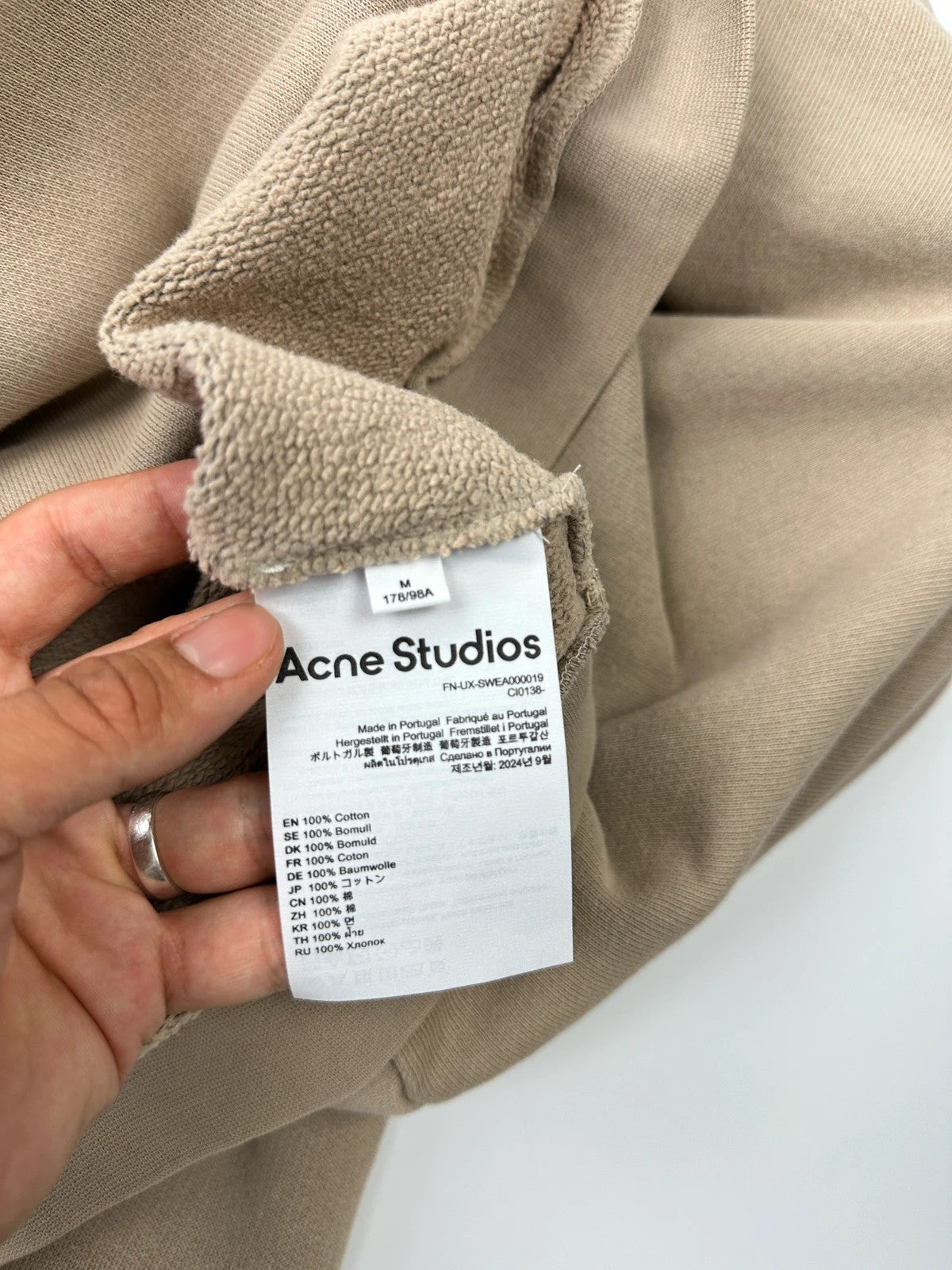 Acne Studio FW2024 Beige Cream Oversized Boxy Crop Hoodie Sweater