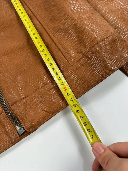 Armani 00´s Croco brown leather Jacket veste en cuir