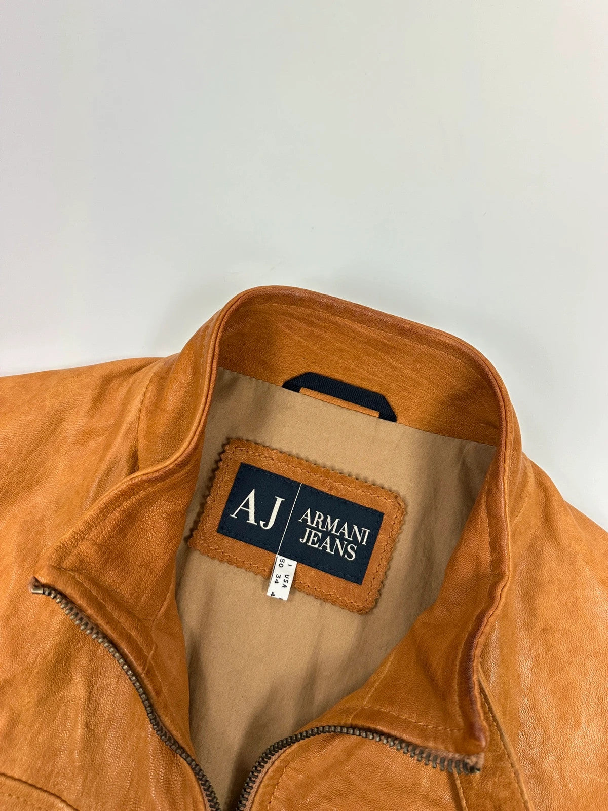 Armani Jeans 00’s Camel Leather Jacket