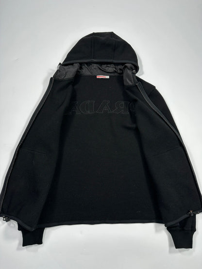 Prada Sport FW2006 Black Wool Hooded Jacket