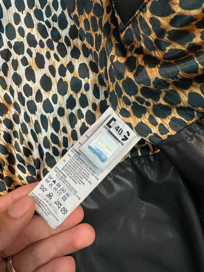 Dolce & Gabbana Black Hybrid Leather & Nylon Hooded Puffer Jacket