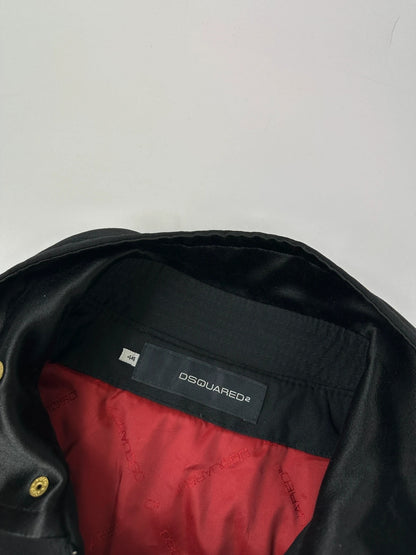 Dsquared 2 FW2004 Black Wool & Silk Cargo Multi Pocket Jacket