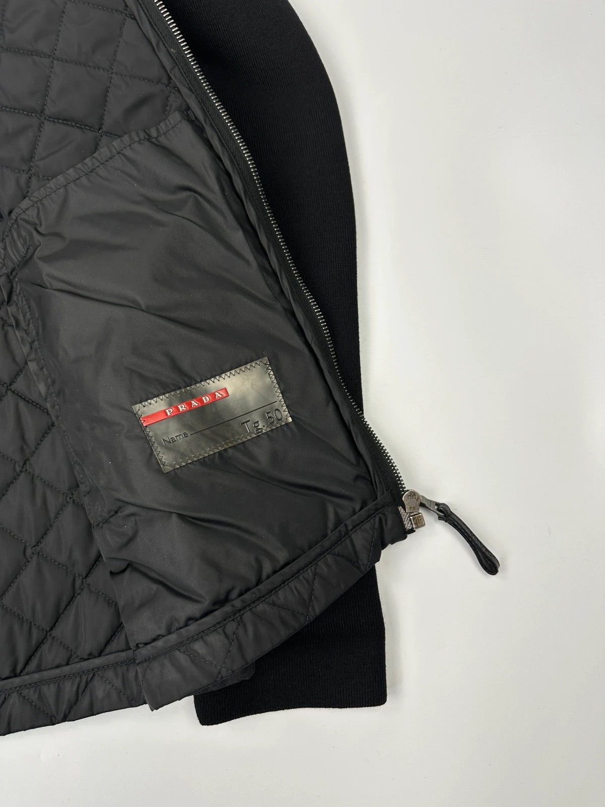 Prada Sport FW01-05 Black Hybrid Wool & Nylon Padded Jacket