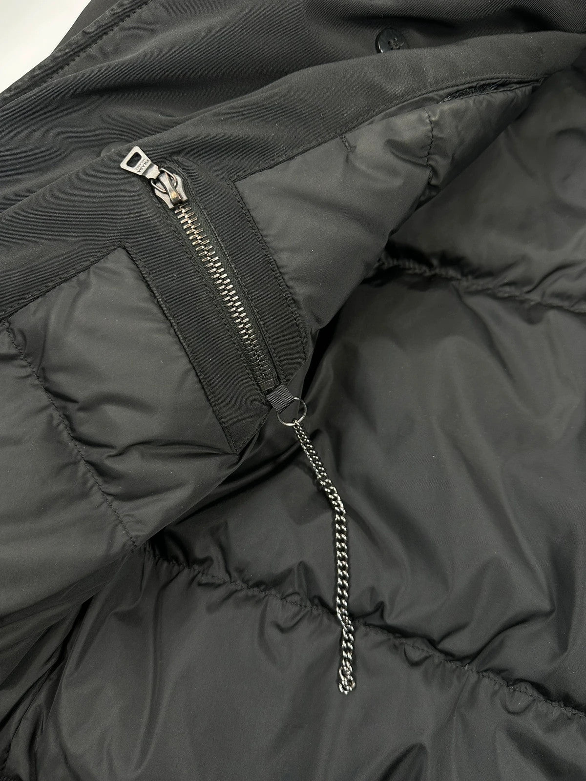 Prada Milano FW2004 Black Down Puffer Bomber Jacket