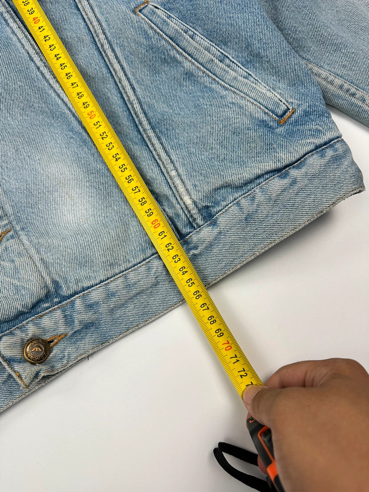 Armani Jeans 90’s Wash Blue Denim Jacket Boxy Cut