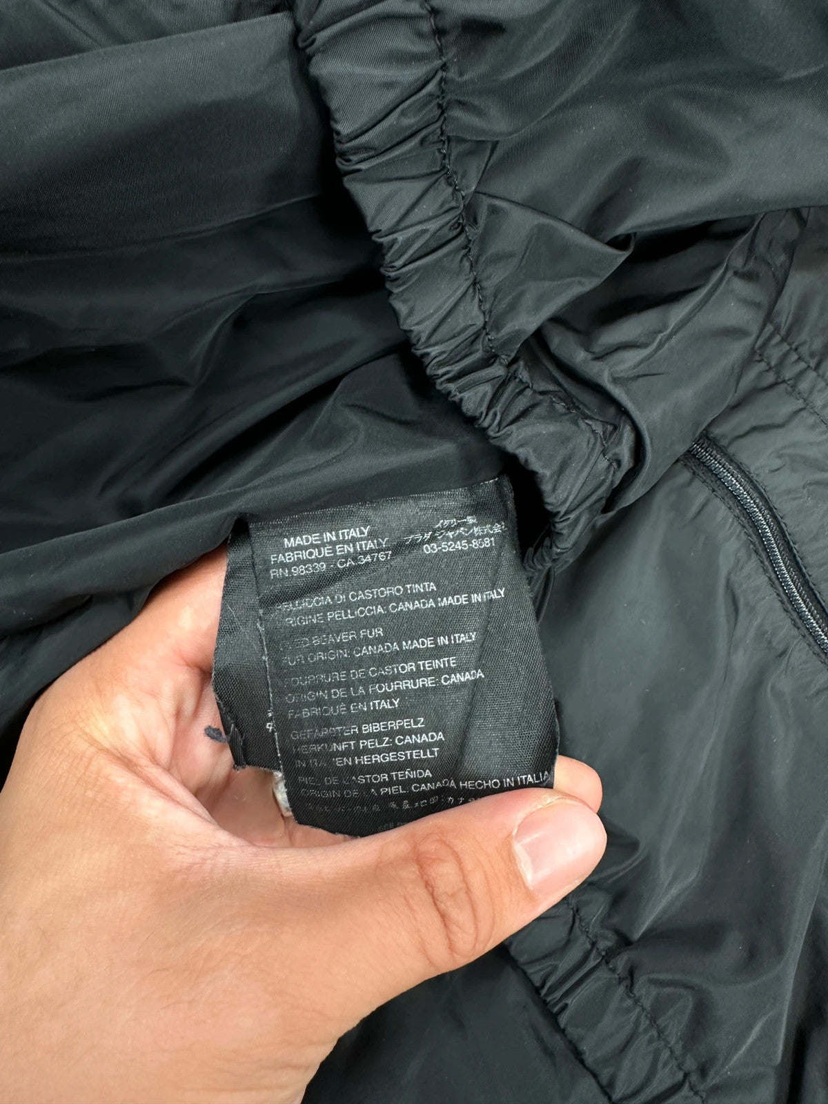 Prada Sport FW2002 Black Nylon & Down Hooded Puffer Jacket