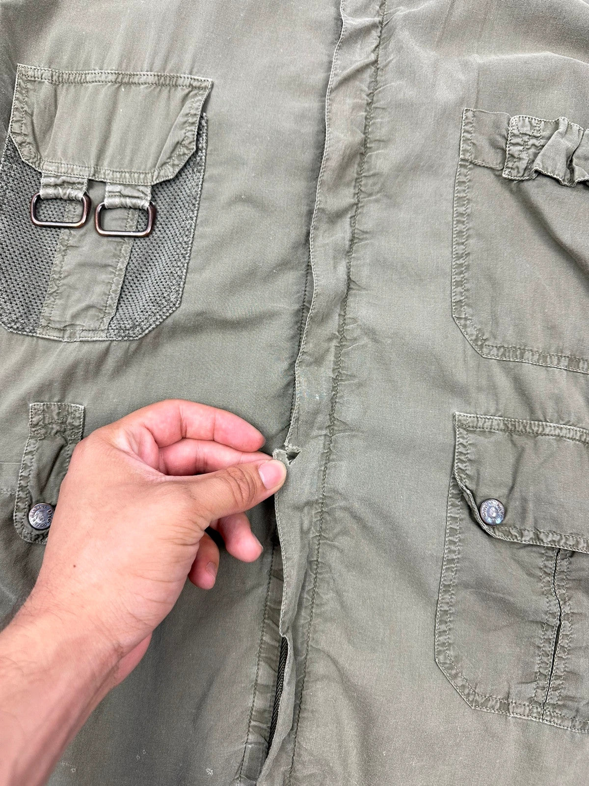 Dolce & Gabbana SS2004 Combat Mesh Cargo Pockets Khaki Shirt