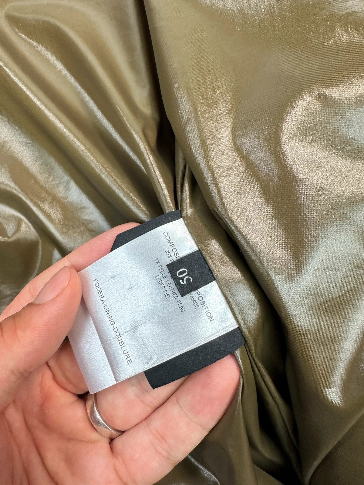 Gucci FW2008 Khaki Shiny Patent Nylon Down Puffer Hooded Jacket