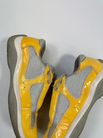 Prada Sport 00’s America’s Cup Yellow Patent Leather Sneakers Shoes