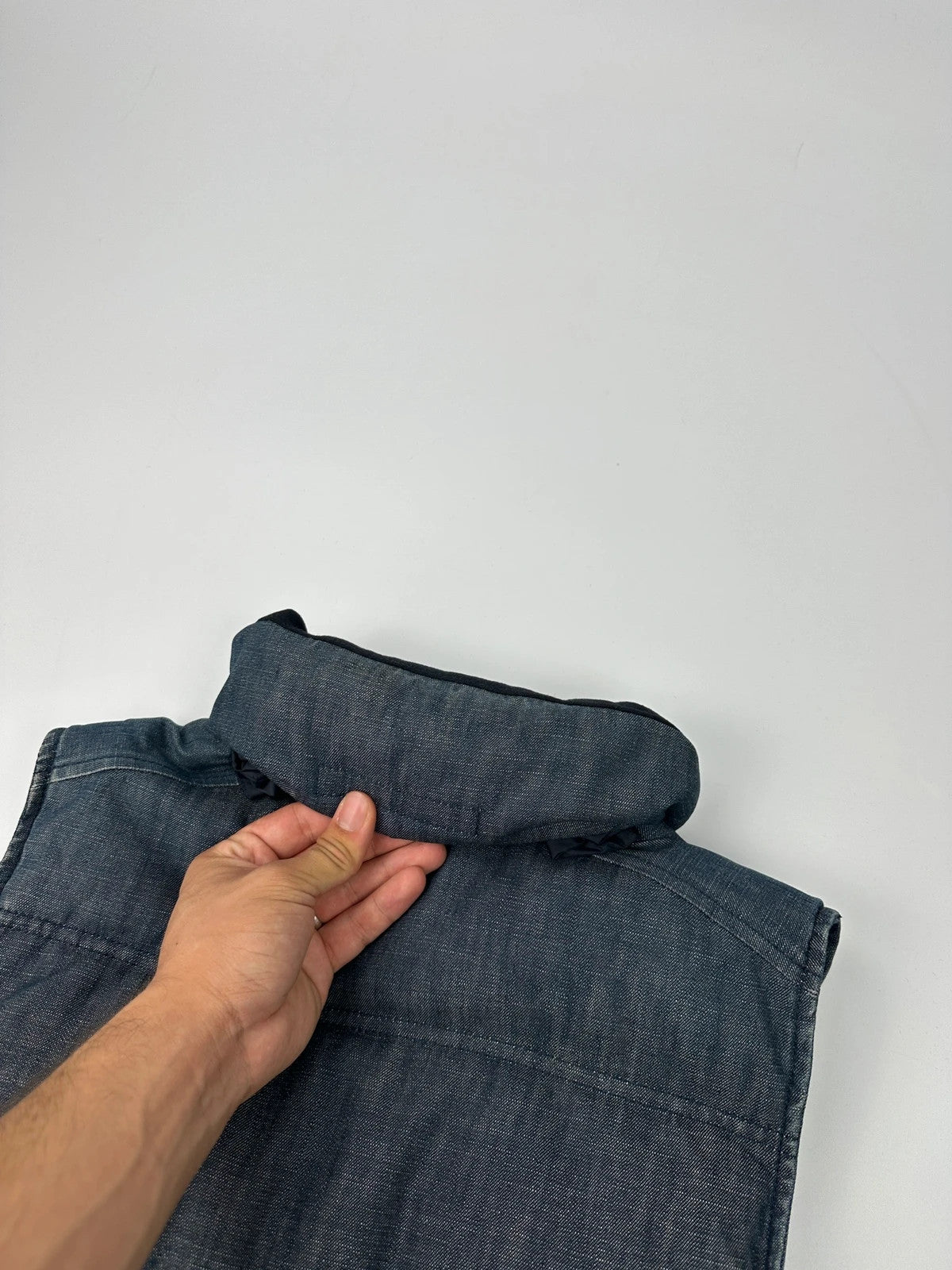 Prada Sport FW01 Denim Puffer Hooded Down Jacket