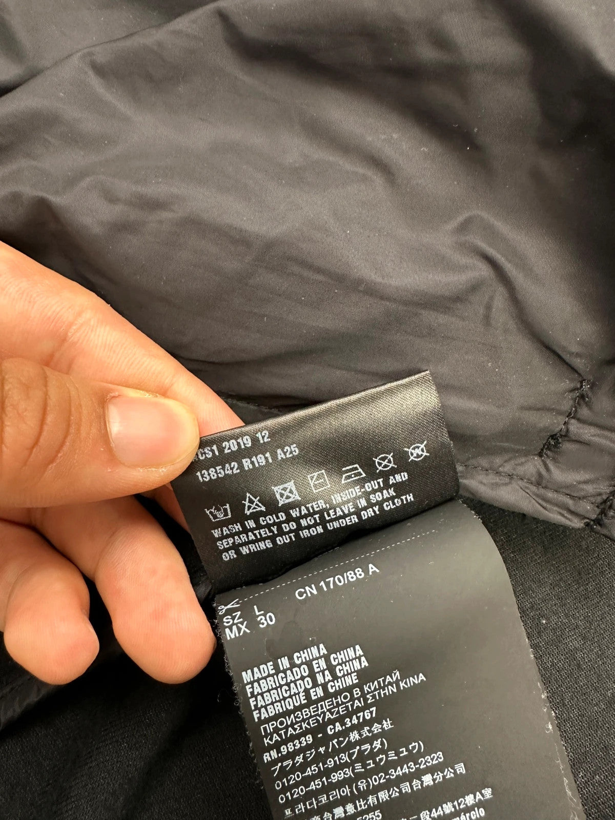 Prada Milano FW2019 Black Corduroy Hoodie Zip-Up Sweater