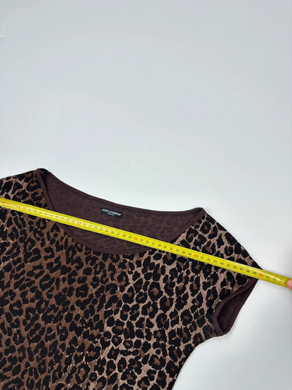 Dolce & Gabbana 00s Double Layer Fitted Leopard Print Tee