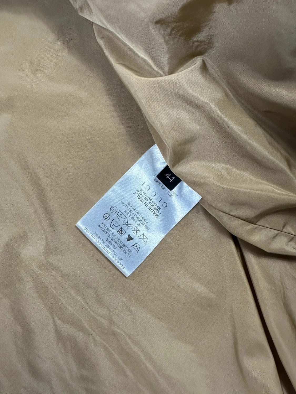 Gucci 00s Gold Cream Light Shiny Nylon Jacket