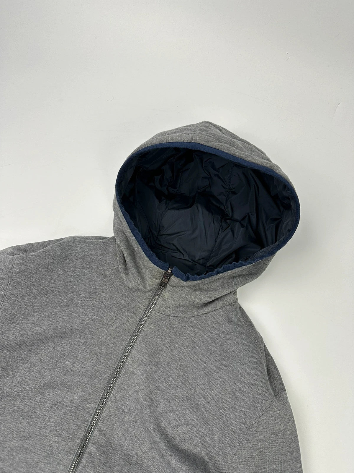 Prada Sport FW2013 Réversible Nylon Navy Blue & Grey Hoodie Jacket