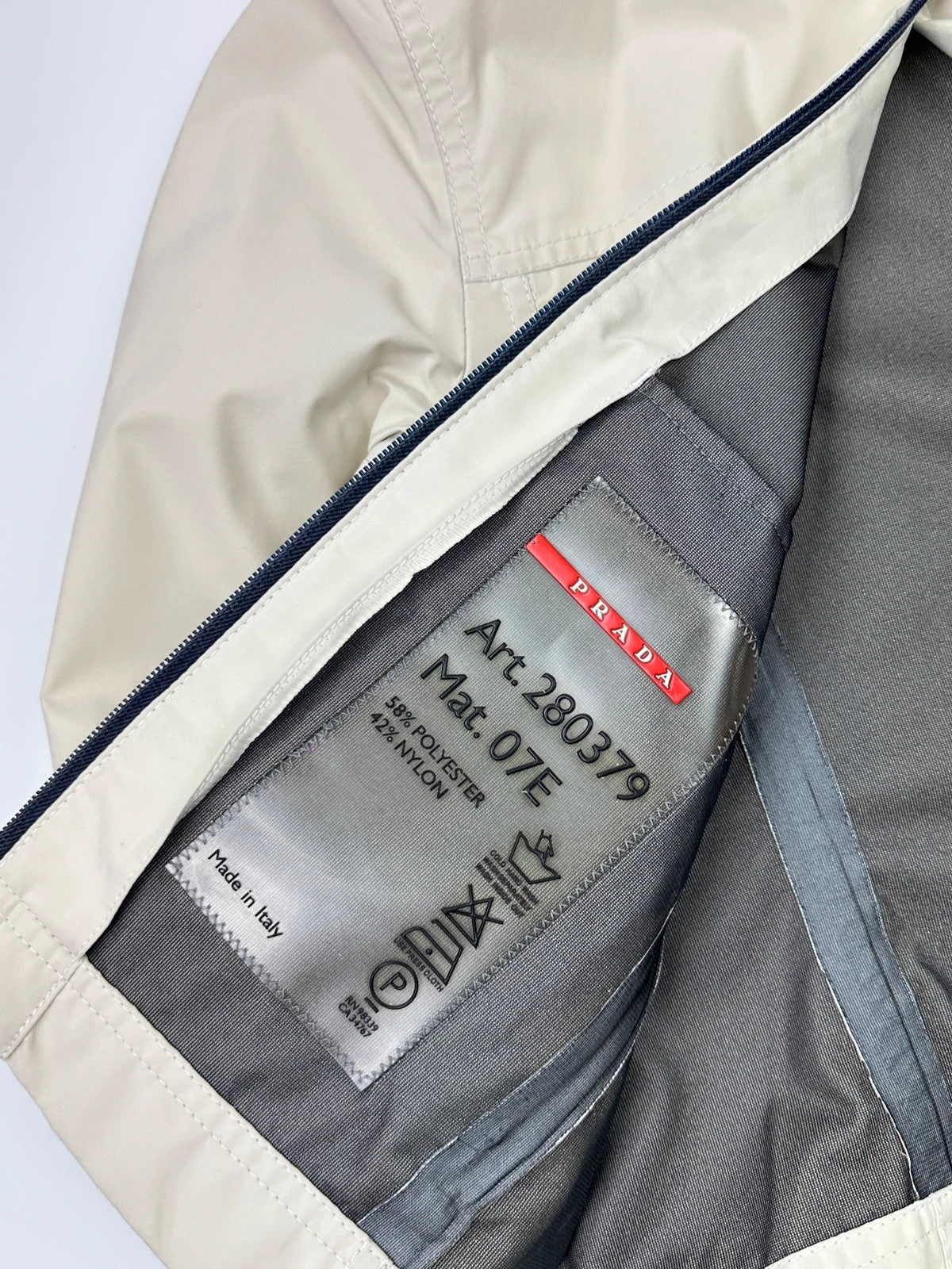 Prada Sport SS2000 Nylon Beige Gore-Tex Rain Jacket