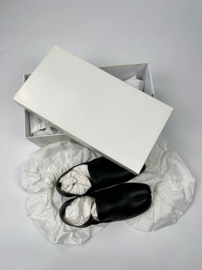 Margiela Tabi Mules Leather Black Dress Shoes