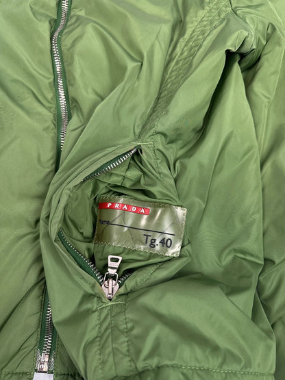 Prada Sport 00s Reversible Green & Beige Brown Nylon Jacket
