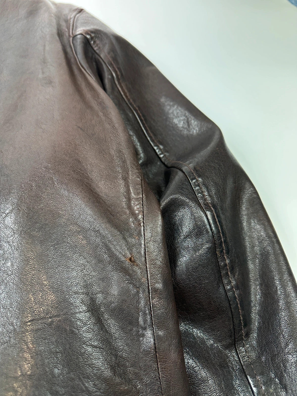 Dolce & Gabbana 00’s Patinated Brown Leather Jacket