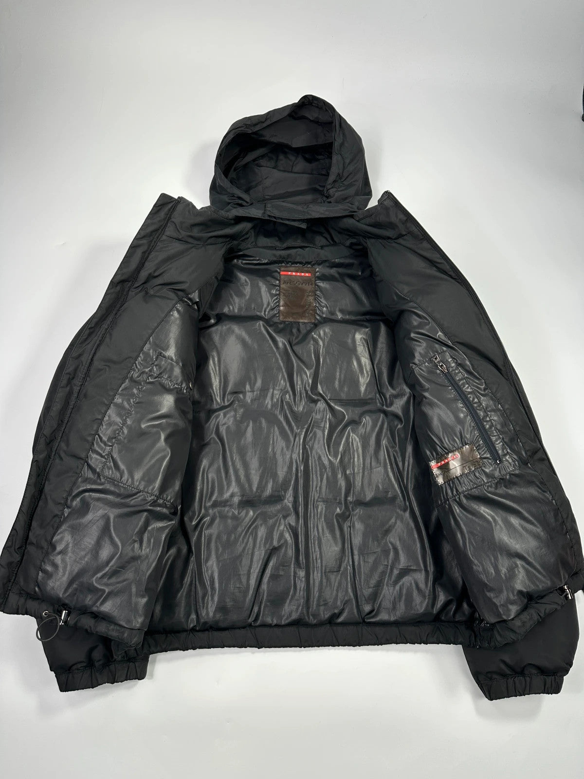 Prada Sport FW2007 Black Tech Nylon Removable Sleeves Down Puffer Jacket