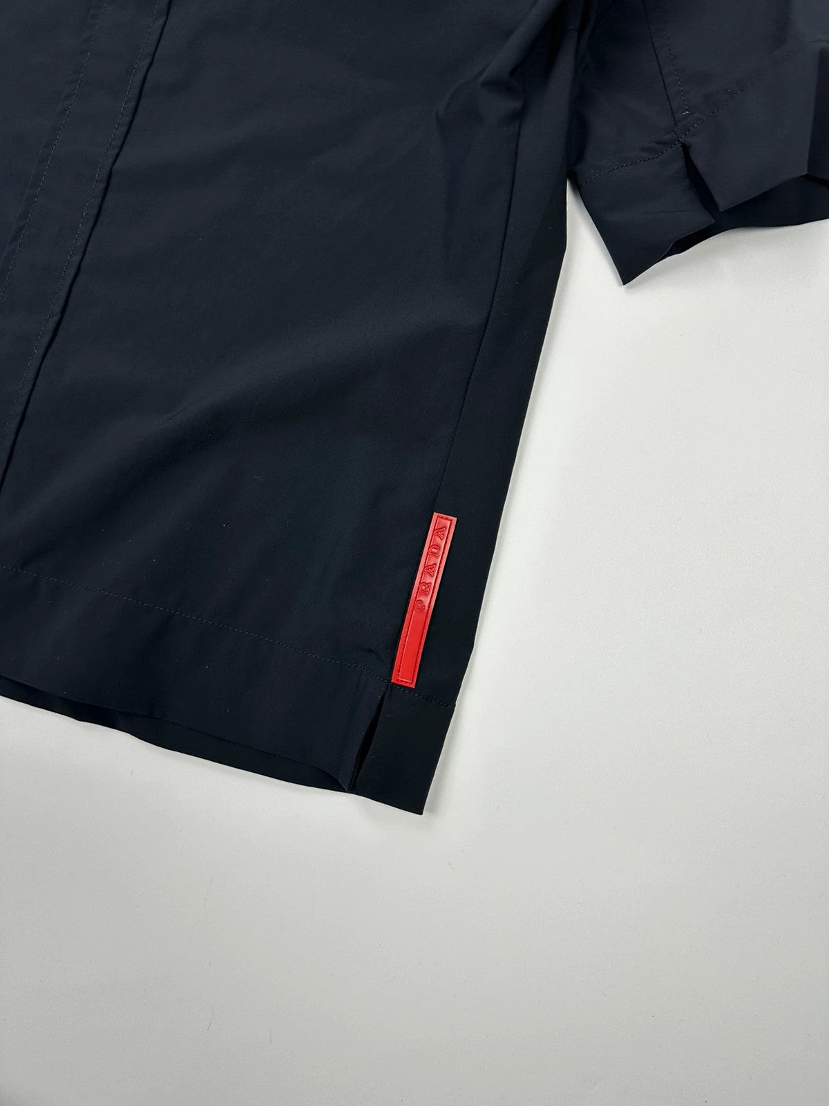 Prada Sport SS2000 V Neck Light Nylon Navy Blue Top Shirt