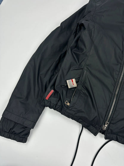 Prada Sport FW2002 Black Nylon & Fur 2In1 Jacket