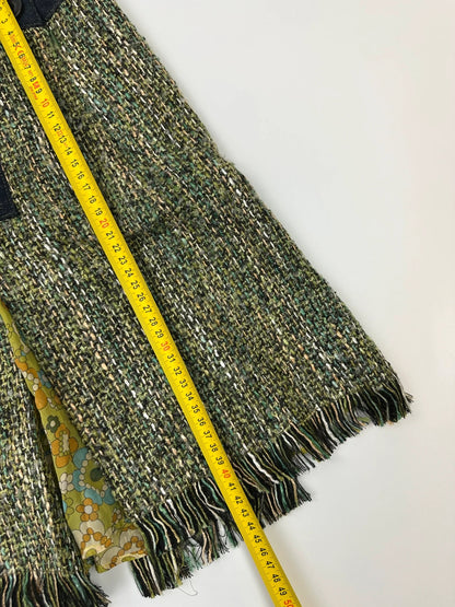 Dolce & Gabbana 00’s Tweeds & Silk Green Denim Waist Skirt