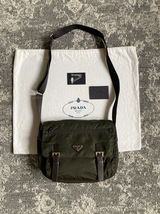 PRADA KAKI MESSENGER BAG