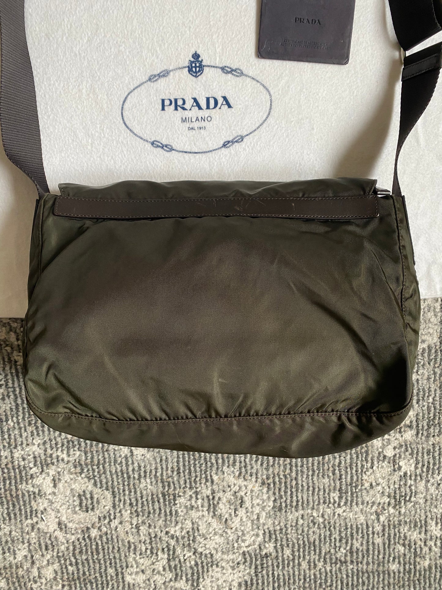 PRADA KAKI MESSENGER BAG