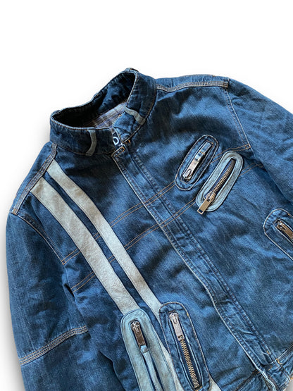 D&G ARCHIVE MULTI ZIP DENIM BIKER JACKET