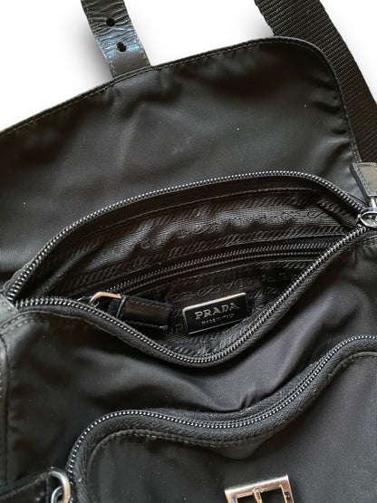 PRADA RARE SIDE ZIP MESSENGER BAG