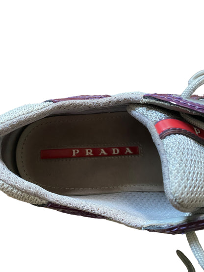 PRADA PURPLE LEATHER PATENT VERNIS AMERCA’S CUP SHOES