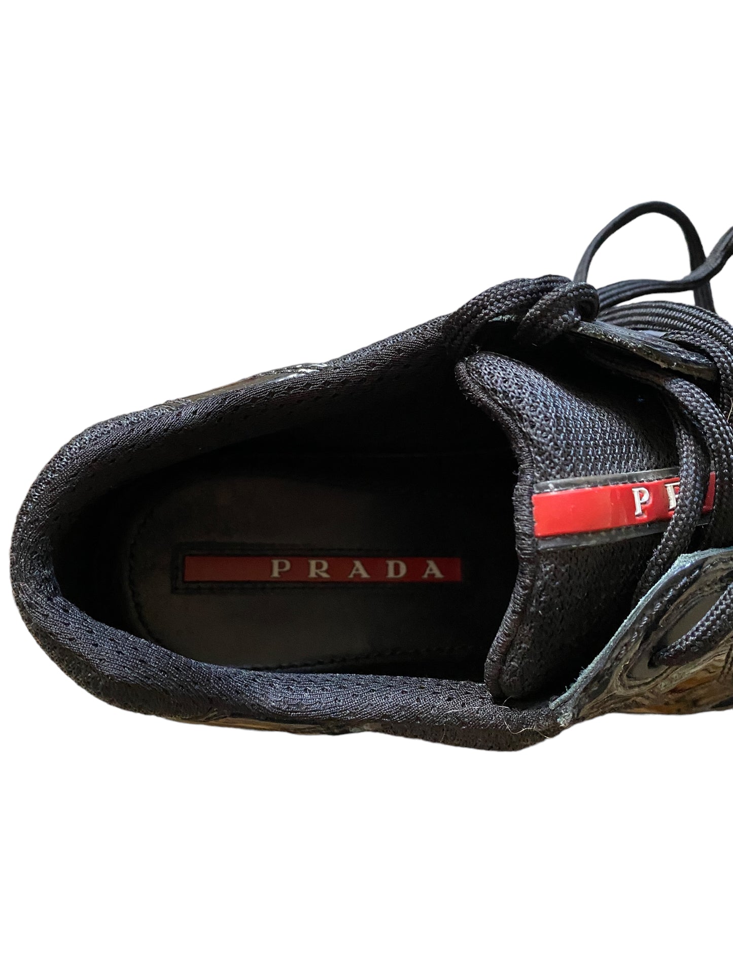 PRADA AMERICA’S CUP BLACK VERNIS LEATHER PATENT