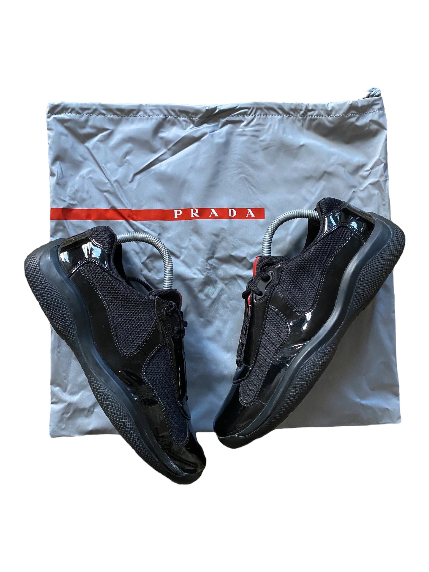 PRADA AMERICA’S CUP BLACK VERNIS LEATHER PATENT