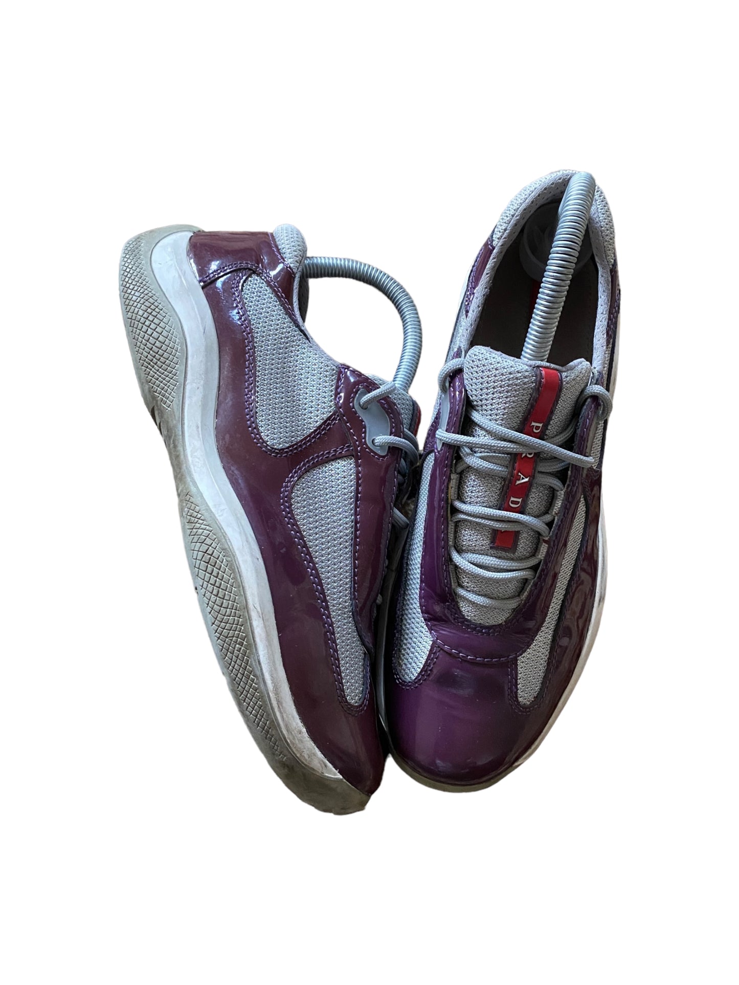 PRADA PURPLE LEATHER PATENT VERNIS AMERCA’S CUP SHOES