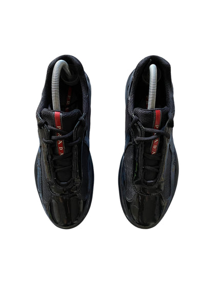 PRADA AMERICA’S CUP BLACK VERNIS LEATHER PATENT