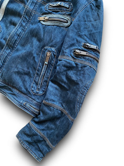 D&G ARCHIVE MULTI ZIP DENIM BIKER JACKET