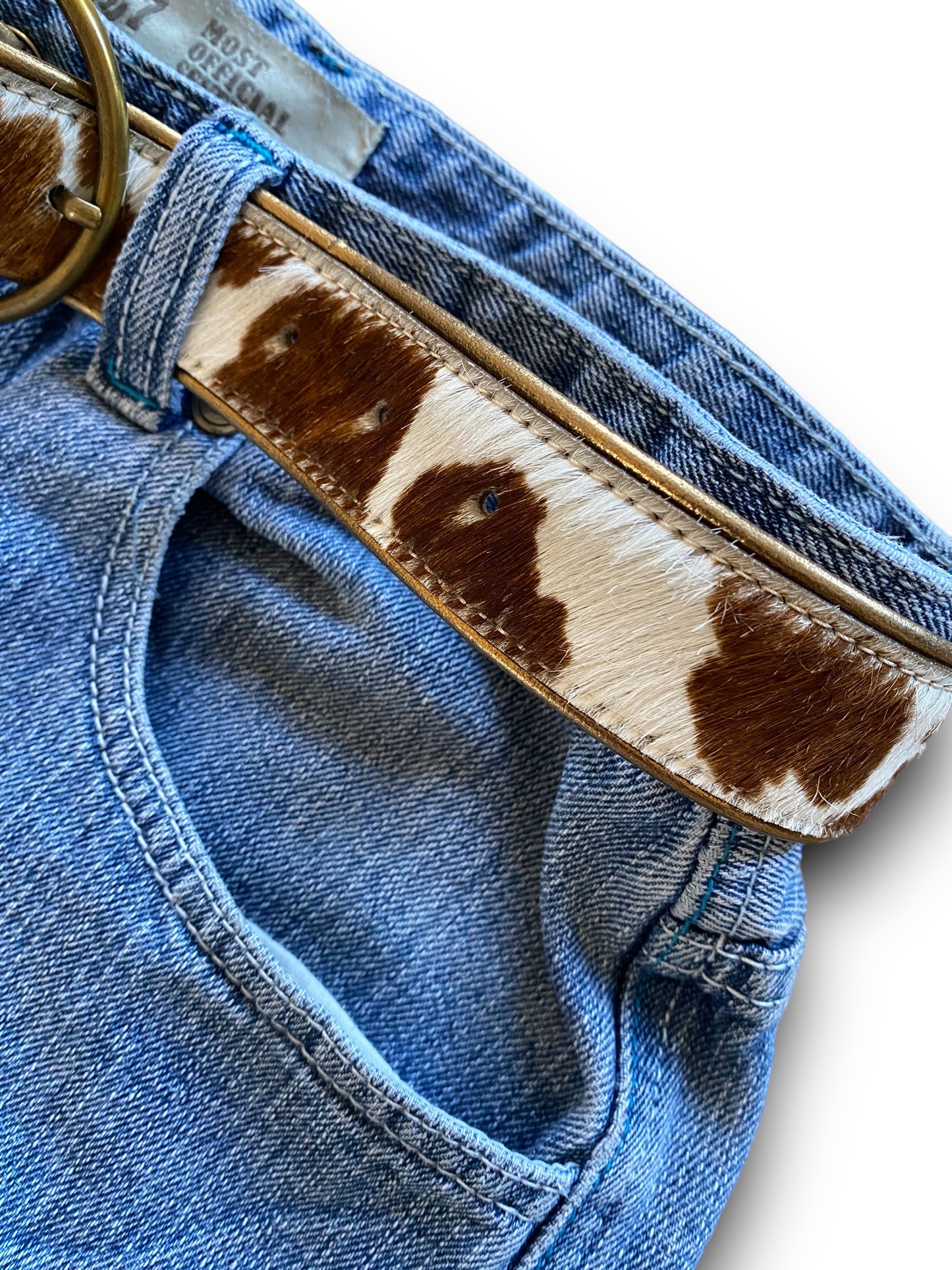 D&G BELT RARE PONY HAIR COW PATTERN