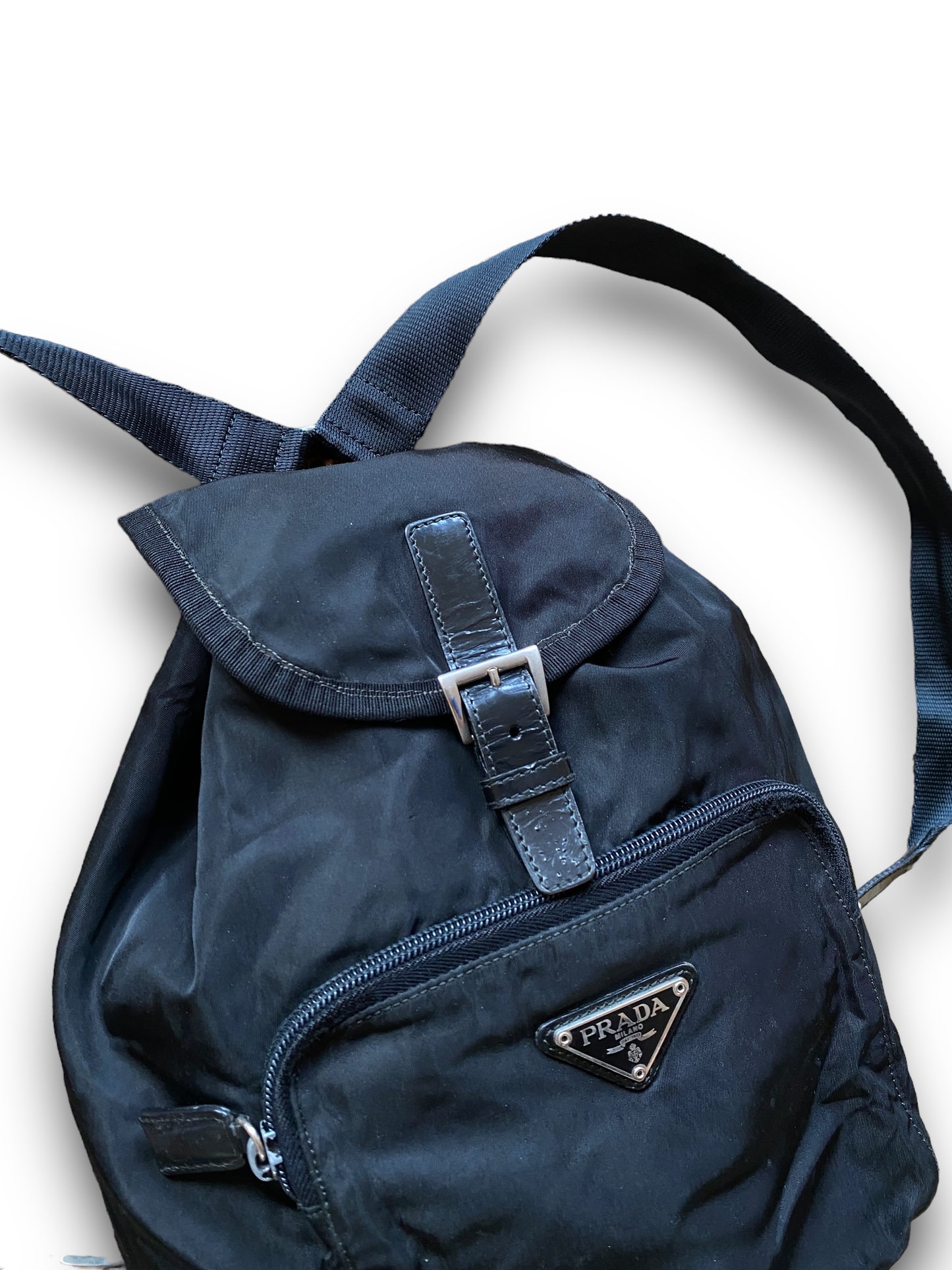 PRADA BLACK TRIANGLE BACKPACK